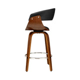 darrahopens Furniture > Bar Stools & Chairs Artiss Swivel PU Leather Bar Stool - Wood and Black