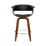 darrahopens Furniture > Bar Stools & Chairs Artiss Swivel PU Leather Bar Stool - Wood and Black