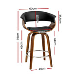 darrahopens Furniture > Bar Stools & Chairs Artiss Swivel PU Leather Bar Stool - Wood and Black