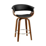 darrahopens Furniture > Bar Stools & Chairs Artiss Swivel PU Leather Bar Stool - Wood and Black