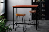 darrahopens Furniture > Bar Stools & Chairs Artiss Vintage Bar Table ALEX Retro Pine Wood Metal Frame