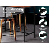 darrahopens Furniture > Bar Stools & Chairs Artiss Vintage Bar Table ALEX Retro Pine Wood Metal Frame