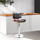 darrahopens Furniture > Bar Stools & Chairs Artiss Wooden Gas Lift Bar Stool - Black and Chrome