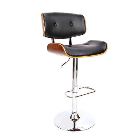 darrahopens Furniture > Bar Stools & Chairs Artiss Wooden Gas Lift Bar Stool - Black and Chrome