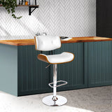 darrahopens Furniture > Bar Stools & Chairs Artiss Wooden Gas Lift Bar Stool - White and Chrome