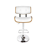 darrahopens Furniture > Bar Stools & Chairs Artiss Wooden Gas Lift Bar Stool - White and Chrome