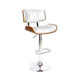 darrahopens Furniture > Bar Stools & Chairs Artiss Wooden Gas Lift Bar Stool - White and Chrome