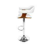 darrahopens Furniture > Bar Stools & Chairs Artiss Wooden PU Leather Bar Stool - White and Chrome