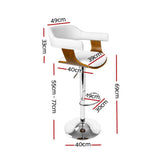 darrahopens Furniture > Bar Stools & Chairs Artiss Wooden PU Leather Bar Stool - White and Chrome