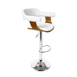 darrahopens Furniture > Bar Stools & Chairs Artiss Wooden PU Leather Bar Stool - White and Chrome