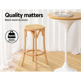 Darrahopens Furniture > Bar Stools & Chairs Artiss X2 Bar Stools Wooden Stool Counter Chair Kitchen Barstools Rattan Seat