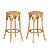 Darrahopens Furniture > Bar Stools & Chairs Artiss X2 Bar Stools Wooden Stool Counter Chair Kitchen Barstools Rattan Seat