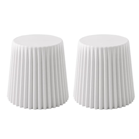 darrahopens Furniture > Bar Stools & Chairs ArtissIn Set of 2 Cupcake Stool Plastic Stacking Bar Stools Dining Chairs Kitchen White