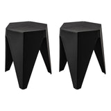 darrahopens Furniture > Bar Stools & Chairs ArtissIn Set of 2 Puzzle Stool Plastic Stacking Bar Stools Dining Chairs Kitchen Black