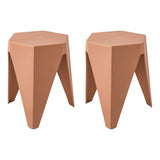 darrahopens Furniture > Bar Stools & Chairs ArtissIn Set of 2 Puzzle Stool Plastic Stacking Bar Stools Dining Chairs Kitchen Pink