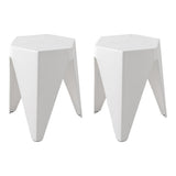 darrahopens Furniture > Bar Stools & Chairs ArtissIn Set of 2 Puzzle Stool Plastic Stacking Bar Stools Dining Chairs Kitchen White