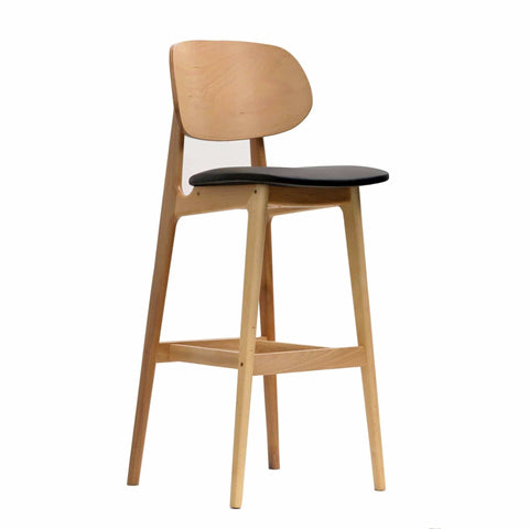 Darrahopens Furniture > Bar Stools & Chairs Ban Barstool - Black Dolaro Vinyl Seat - Trojan Oak Frame