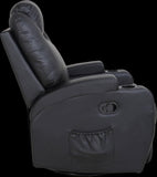 darrahopens Furniture > Bar Stools & Chairs Black Massage Sofa Chair Recliner 360 Degree Swivel PU Leather Lounge 8 Point Heated