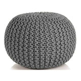 darrahopens Furniture > Bar Stools & Chairs Braided Ottoman Pouffe Footstool Hand Knitted (Grey)