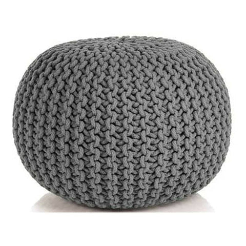 darrahopens Furniture > Bar Stools & Chairs Braided Ottoman Pouffe Footstool Hand Knitted (Grey)