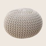 darrahopens Furniture > Bar Stools & Chairs Braided Ottoman Pouffe Footstool Hand Knitted (Natural)