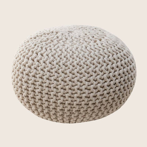 darrahopens Furniture > Bar Stools & Chairs Braided Ottoman Pouffe Footstool Hand Knitted (Natural)