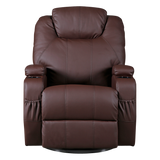 darrahopens Furniture > Bar Stools & Chairs Brown Massage Sofa Chair Recliner 360 Degree Swivel PU Leather Lounge 8 Point Heated