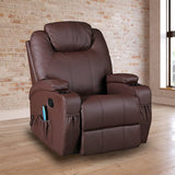 darrahopens Furniture > Bar Stools & Chairs Brown Massage Sofa Chair Recliner 360 Degree Swivel PU Leather Lounge 8 Point Heated