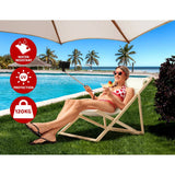darrahopens Furniture > Bar Stools & Chairs Gardeon Outdoor Chairs Sun Lounge Deck Beach Chair Folding Wooden Patio Furniture Beige