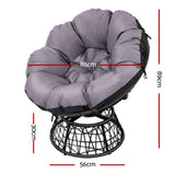 darrahopens Furniture > Bar Stools & Chairs Gardeon Outdoor Papasan Chairs Lounge Setting Patio Furniture Wicker Black