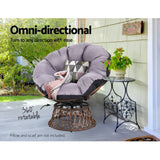 darrahopens Furniture > Bar Stools & Chairs Gardeon Outdoor Papasan Chairs Lounge Setting Patio Furniture Wicker Brown