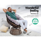 darrahopens Furniture > Bar Stools & Chairs Gardeon Outdoor Papasan Chairs Lounge Setting Patio Furniture Wicker Brown