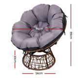 darrahopens Furniture > Bar Stools & Chairs Gardeon Outdoor Papasan Chairs Lounge Setting Patio Furniture Wicker Brown