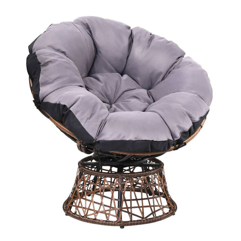 darrahopens Furniture > Bar Stools & Chairs Gardeon Outdoor Papasan Chairs Lounge Setting Patio Furniture Wicker Brown