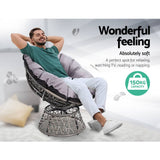 darrahopens Furniture > Bar Stools & Chairs Gardeon Outdoor Papasan Chairs Lounge Setting Patio Furniture Wicker Grey