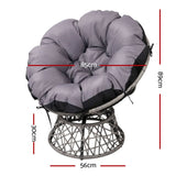darrahopens Furniture > Bar Stools & Chairs Gardeon Outdoor Papasan Chairs Lounge Setting Patio Furniture Wicker Grey