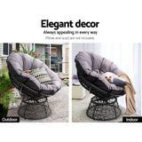 darrahopens Furniture > Bar Stools & Chairs Gardeon Outdoor Papasan Chairs Table Lounge Setting Patio Furniture Wicker Black