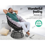 darrahopens Furniture > Bar Stools & Chairs Gardeon Outdoor Papasan Chairs Table Lounge Setting Patio Furniture Wicker Black