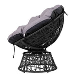 darrahopens Furniture > Bar Stools & Chairs Gardeon Outdoor Papasan Chairs Table Lounge Setting Patio Furniture Wicker Black