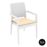 Darrahopens Furniture > Bar Stools & Chairs Ibiza Armchair - White with Beige Cushion