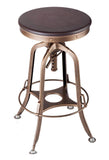 Darrahopens Furniture > Bar Stools & Chairs Industrial Wooden Height Adjustable Swivel Bar Stool - French Brass