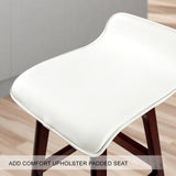 darrahopens Furniture > Bar Stools & Chairs La Bella 2 Set 65cm White Brown Wooden Bar Stool Sophia Leather
