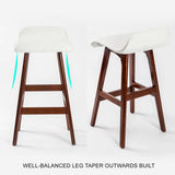 darrahopens Furniture > Bar Stools & Chairs La Bella 2 Set 65cm White Brown Wooden Bar Stool Sophia Leather