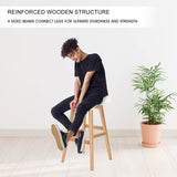 darrahopens Furniture > Bar Stools & Chairs La Bella 2 Set 65cm White Wooden Bar Stool Sophia Leather