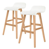 darrahopens Furniture > Bar Stools & Chairs La Bella 2 Set 65cm White Wooden Bar Stool Sophia Leather