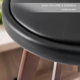 darrahopens Furniture > Bar Stools & Chairs La Bella 2 Set 72cm Black Brown Wooden Bar Stool Leila Leather