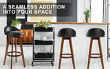 darrahopens Furniture > Bar Stools & Chairs La Bella 2 Set 72cm Black Brown Wooden Bar Stool Leila Leather