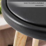 darrahopens Furniture > Bar Stools & Chairs La Bella 2 Set 72cm Black Wooden Bar Stool Leila Leather