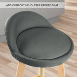 darrahopens Furniture > Bar Stools & Chairs La Bella 2 Set 72cm Grey Wooden Bar Stool Leila Fabric