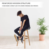 darrahopens Furniture > Bar Stools & Chairs La Bella 2 Set 74cm Grey Wooden Bar Stool Sophia Fabric